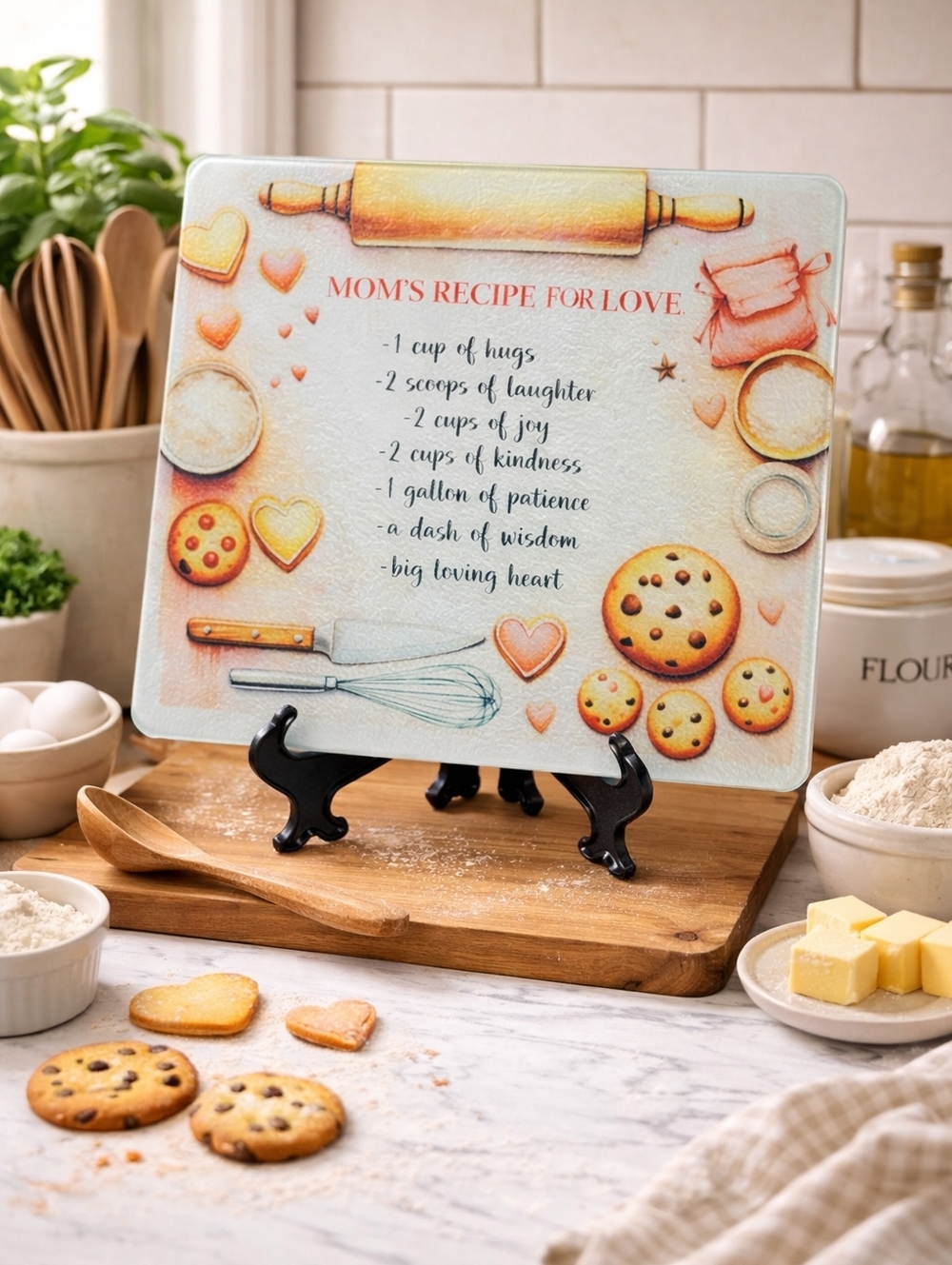 Mom's Recipe Handcrafted Cutting Board - NIB